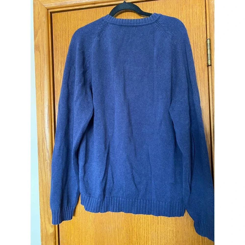 Vintage St Johns Bay 100% Cotton Knit Blue Sweater‎ Large Mens Heritage Preppy